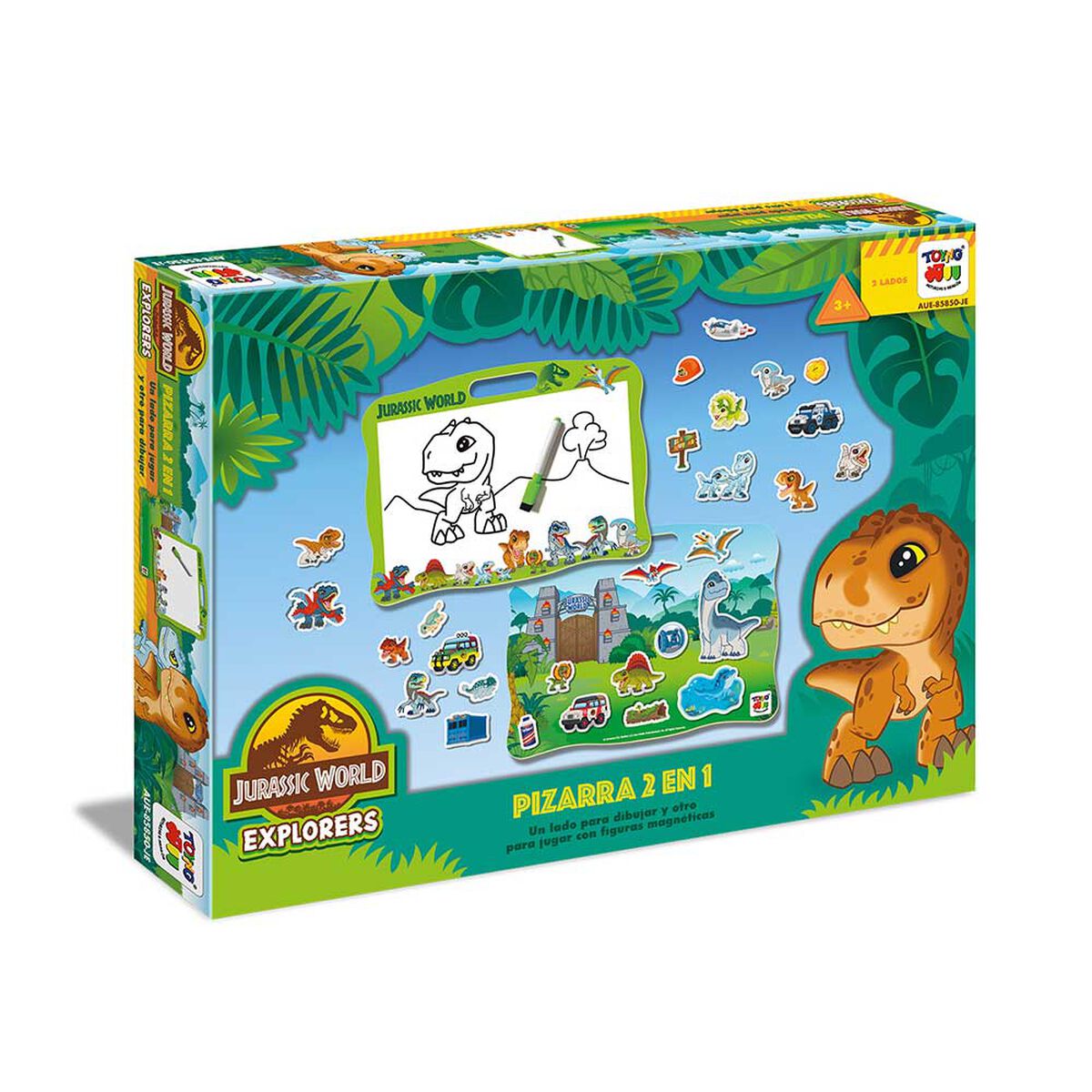 Juego Educativo Pizarra 2 En 1 - Jurassic