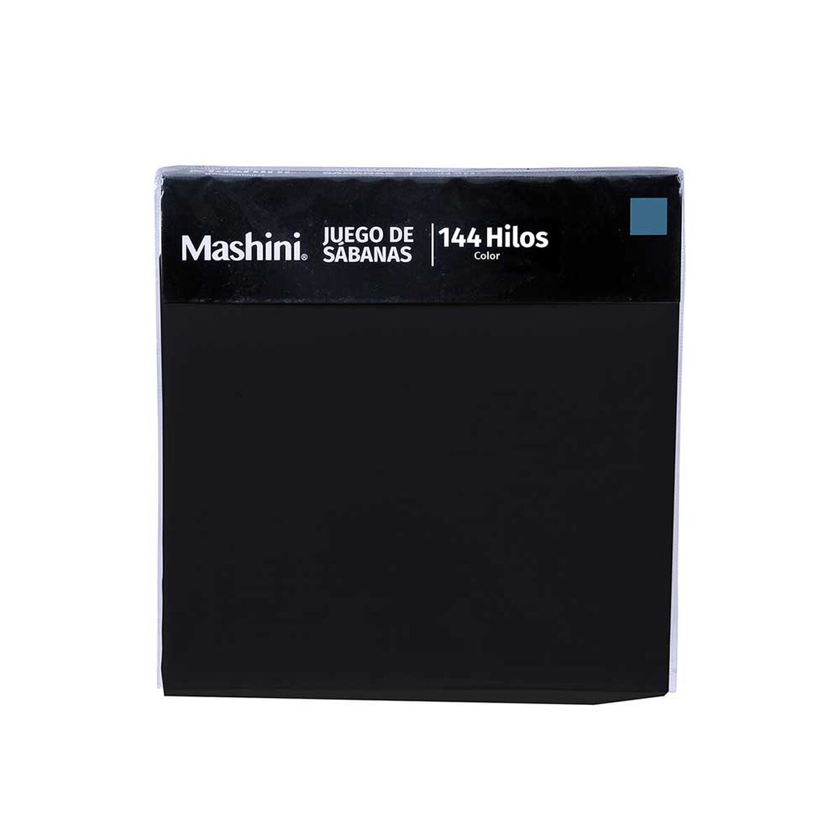 Juego de Sábanas Mashini 144 Hilos 1 Plaza Liso Negro