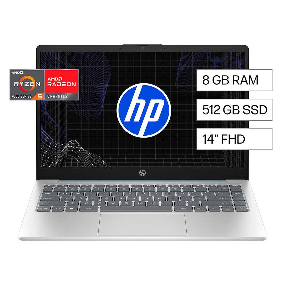 Notebook HP 14-em0017la AMD Ryzen 5 8GB 512GB SSD 14"&nbsp;