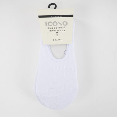 Pack 7 Calcetines Invisible Blanco Icono