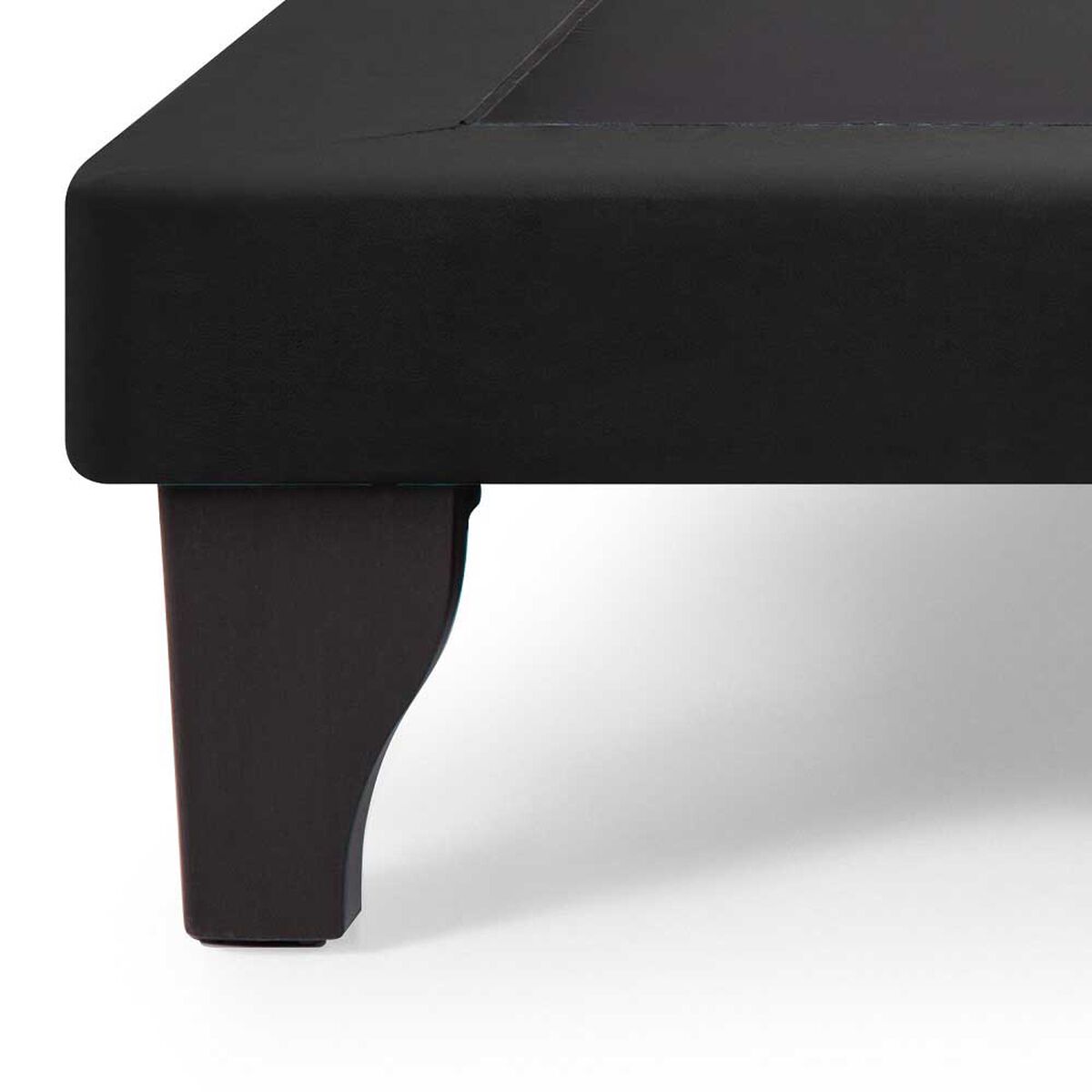 Base Europea Muebles Cid 1,5 Plazas Felpa Negro