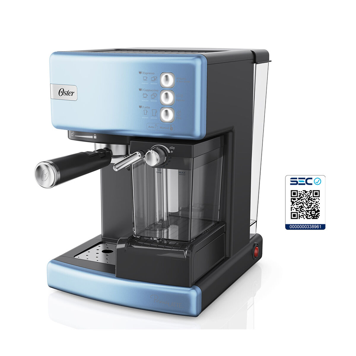Cafetera de Espresso Oster Cotton Candy PrimaLatte 1,2 lts.