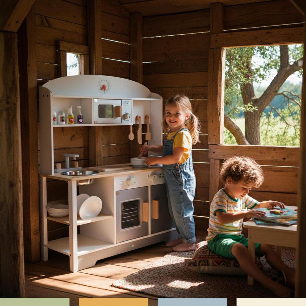 Cocina de Juguete Infantil Madera 11 Accesorios Band&uacute;