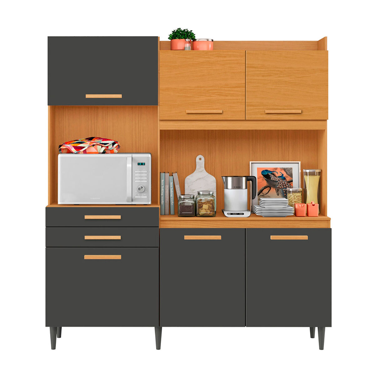 Kit de Cocina Onessta Selena 2 Cajones 6 Puertas Cinamomo Grafito