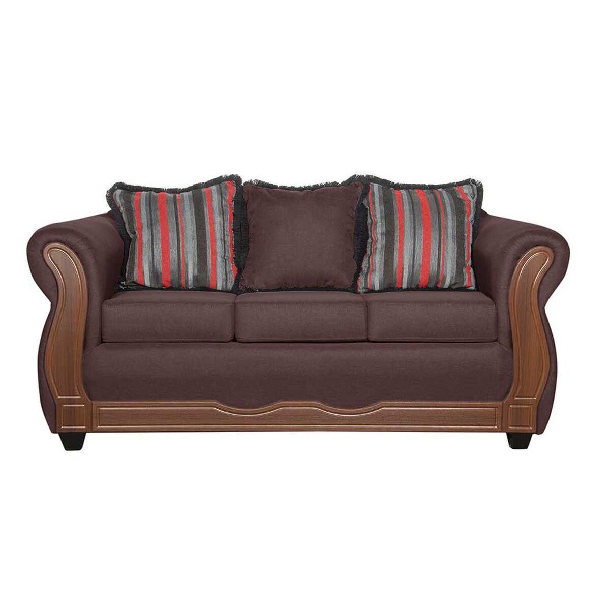 Sofá Black Factory Sofia 3 Cuerpos Café