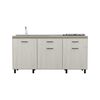 Mueble de Cocina Lavaplatos TuHome Gante 3 Puertas 2 Cajones Rovere Niebla
