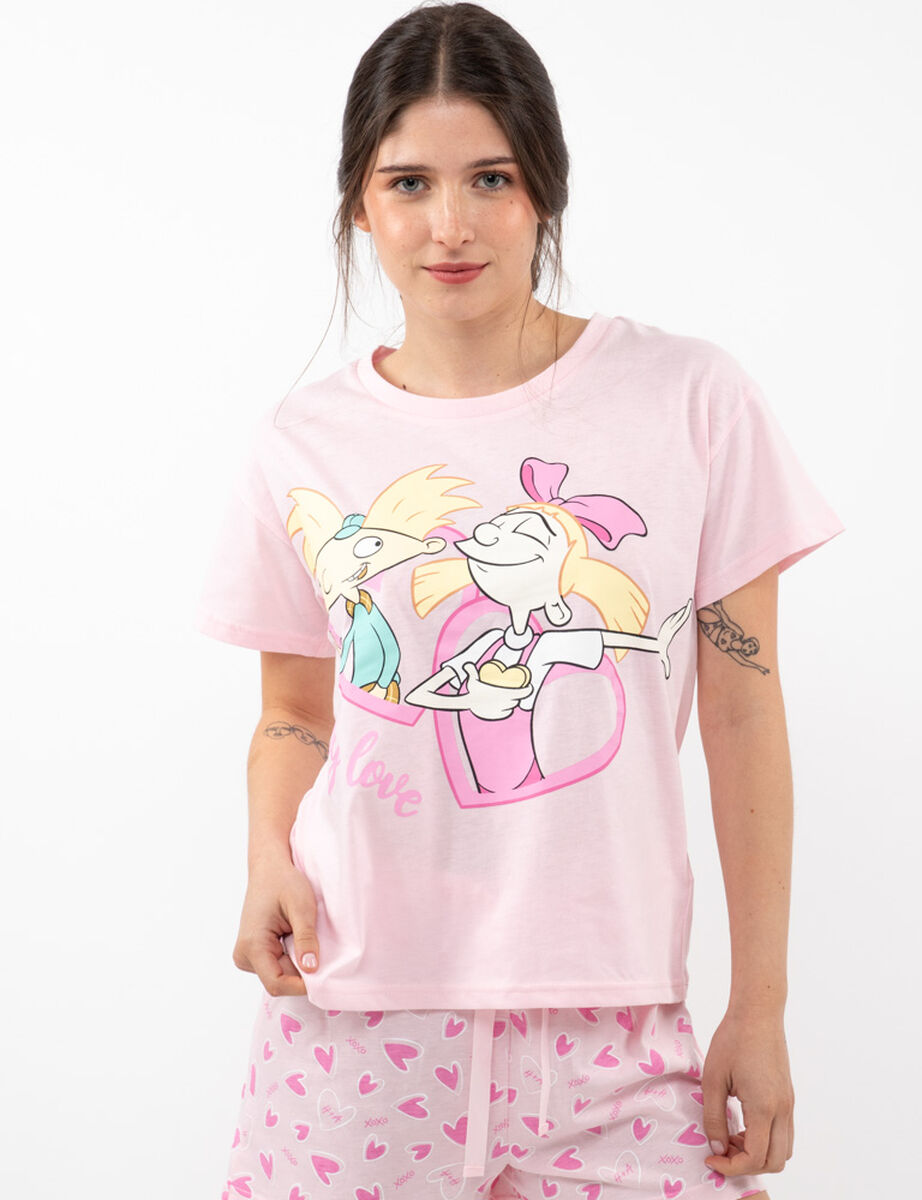 Pijama Corto de Algodón Mujer Hey Arnold