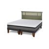 Cama Europea CIC Base Dividida 2 Plazas Balance + Respaldo Dublin Olivo