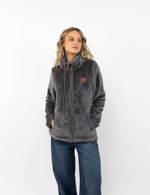 Imagen 1 del producto Polerón Peludo Mujer Icono Gris