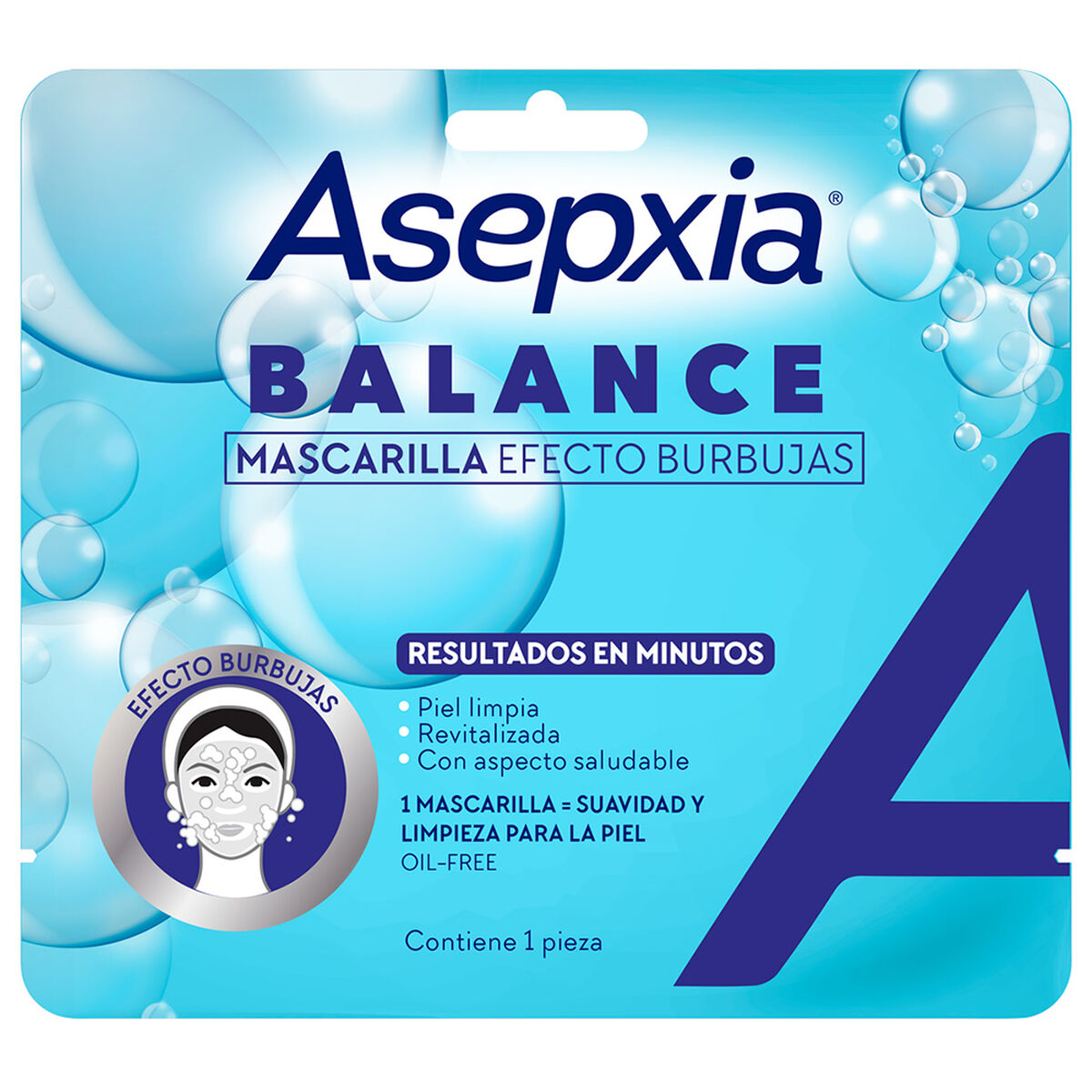 Asepxia Mascarilla Balance Efecto Burbujas