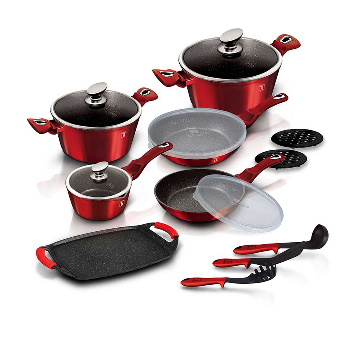 Bater&iacute;a de Cocina Berlinger Haus 16 Piezas Rojo