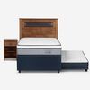 Cama Nido Rosen 1,5 Plazas Indie + Respaldo + Velador Ferrara