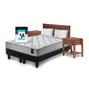 Combo Cama Europea Latam Home 2 Plazas Cannon BD Tela Palo Negro + Textil + Resp + 2 Veladore Orion