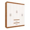 Closet Almore Mexico 6 Puertas 2 Cajones Nogueira y Off White
