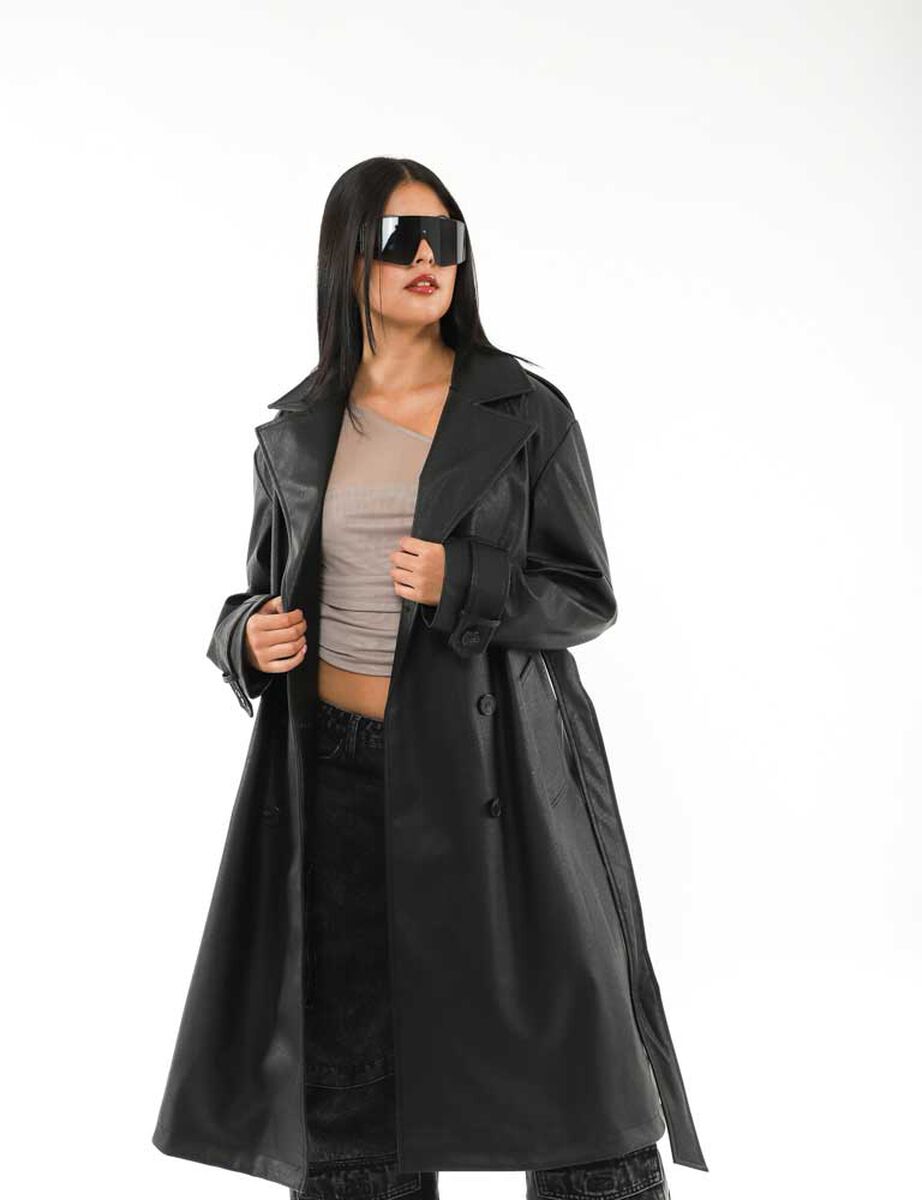 Abrigo Trench Ecocuero Mujer Icono