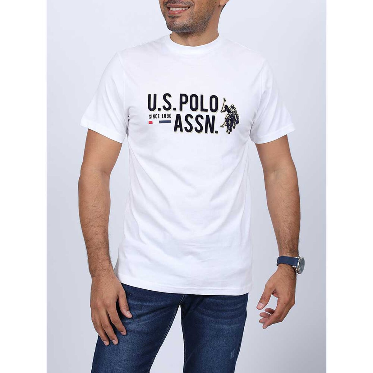 Polera Estampado Frontal Manga Corta Hombre Us Polo Assn