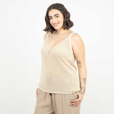 Polera Sin Mangas Mujer Extralindas Beige