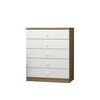 Cómoda Home Mobili Jade 5 Cajones Blanco Café