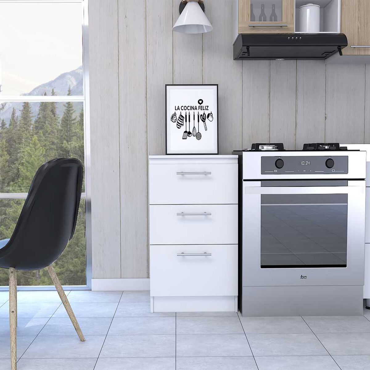 Mueble Inferior TuHome Manchester 3 Cajones Wengue