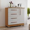 C&oacute;moda Home Mobili Kira 4 Cajones 1 Puerta Blanco Off Caf&eacute;