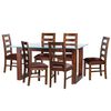 Juego de Comedor Latam Home Pamplona Burgos 6 Sillas Lino Blanco