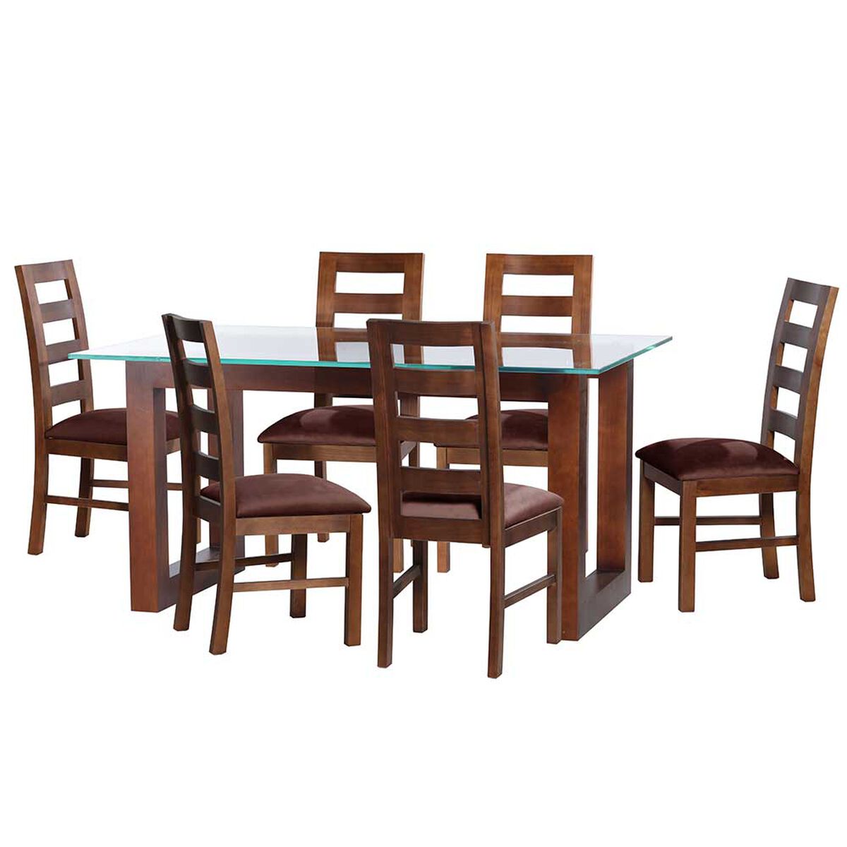 Juego de Comedor Latam Home Pamplona Burgos 6 Sillas Lino Blanco