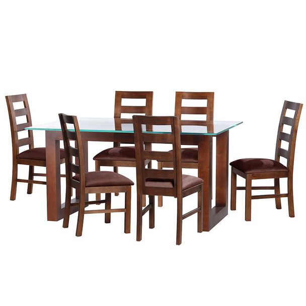 Juego de Comedor Latam Home Pamplona Burgos 6 Sillas Lino Blanco
