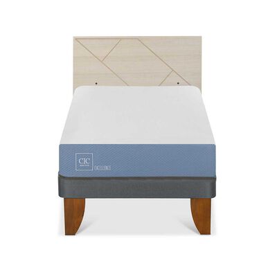 Imagen 1 del producto Cama Europea CIC 1 Plaza Excellence + Respaldo Villarrica Alpino