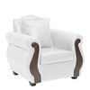 Juego de Living Innovamuebles New Bugambilia Sofá 3 Cuerpos + Dos Sillones 1 Cuerpo Blanco