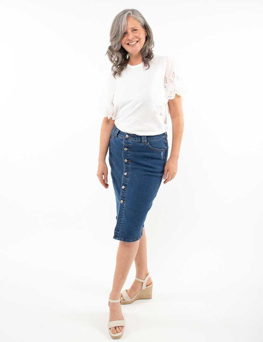 Falda Midi Denim Mujer Portman Club