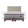 Cama Europea Flex 2 plazas  Heritage + Respaldo Tubular + Veladores Roma