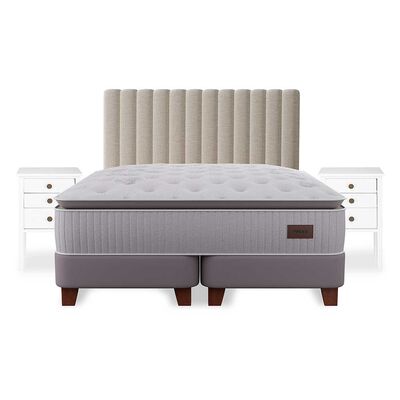 Imagen 2 del producto Cama Europea Flex 2 plazas  Heritage + Respaldo Tubular + Veladores Roma