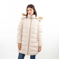 Parka Larga Mujer Zibel Beige, Negro