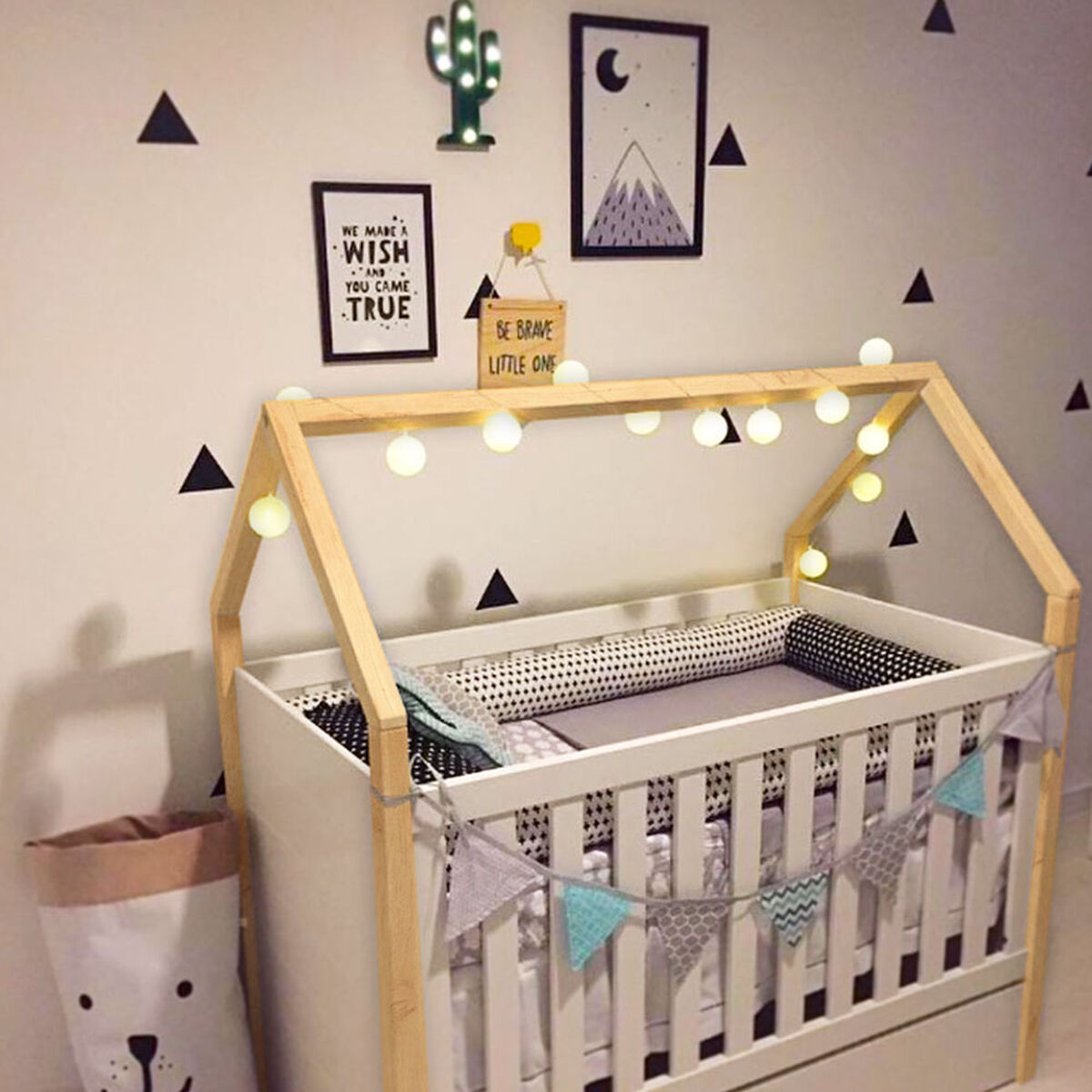 Cuna Montessori Blanca /Natural Bbpro (140X70Cm) 3 Cajas