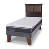 Cama Europea CIC 1,5 Plazas Ortopedic Advance + Respaldo New Torino Chocolate