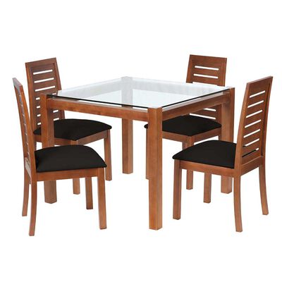 Juego de Comedor Latam Home Barcelona 4 Sillas Negro