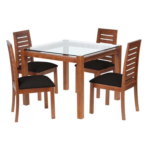 Juego de Comedor Latam Home Barcelona 4 Sillas Negro