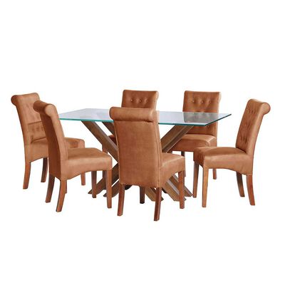 Juego de Comedor Latam Home Merida 6 Sillas Tabaco