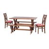 Juego de Comedor Latam Home Sevilla Segovia 2 Sillas + 2 Bancas Velvet Palo Rosa