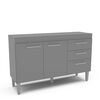 Mueble de Cocina Base Vekkahome Opie 2 Cajones 3 Puertas Gris