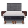 Cama Europea CIC Base Dividida S&uacute;per King Grand Premium + Respaldo + Veladores + Plum&oacute;n Ganso
