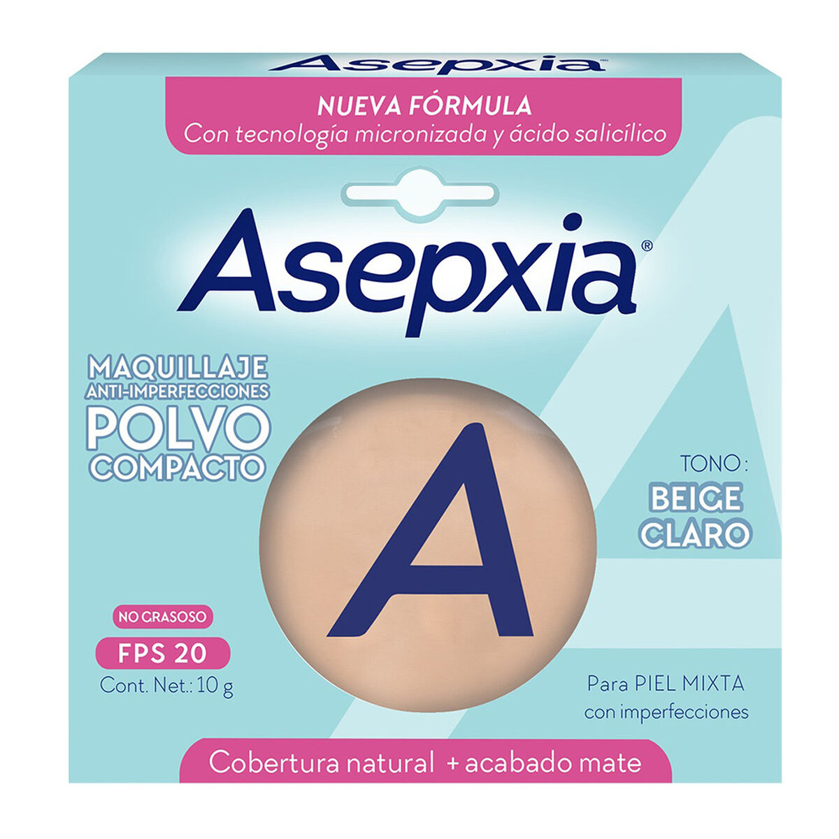 Asepxia Micelar Bicarbonato 400 ml + Polvo Compacto Beige Claro