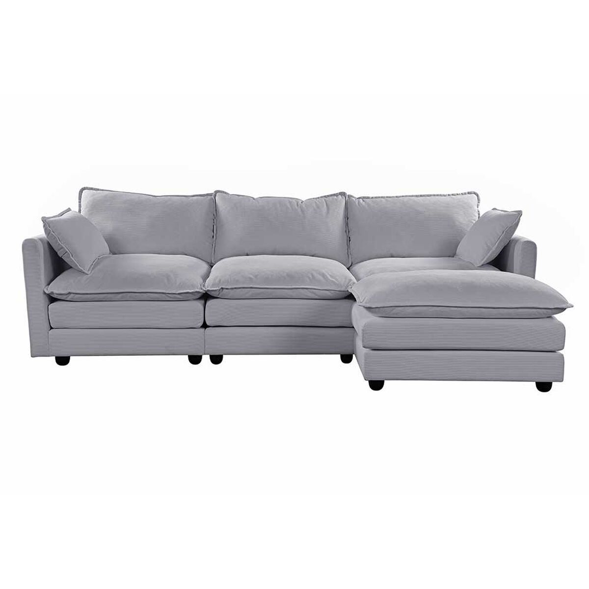 Seccional Izquierdo o Derecho Casanova Samantha Moderno 3 cuerpos + Ottoman Gris