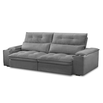 Sofá Amuv Malta Reclinable 3 Cuerpos Gris