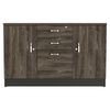 Gabinete TuHome Home Office 2 Puertas 3 Cajones Negro Soft Co&ntilde;ac