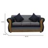 Juego de Living Almore Emilia Sofá 3 Cuepos + Dos Sillones 1 Cuerpo Negro Gris