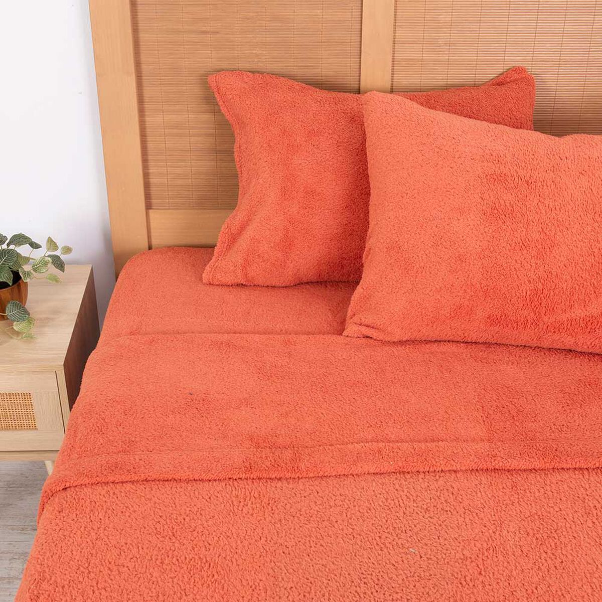 Juego de Sábanas Mashini King Liso Terracota