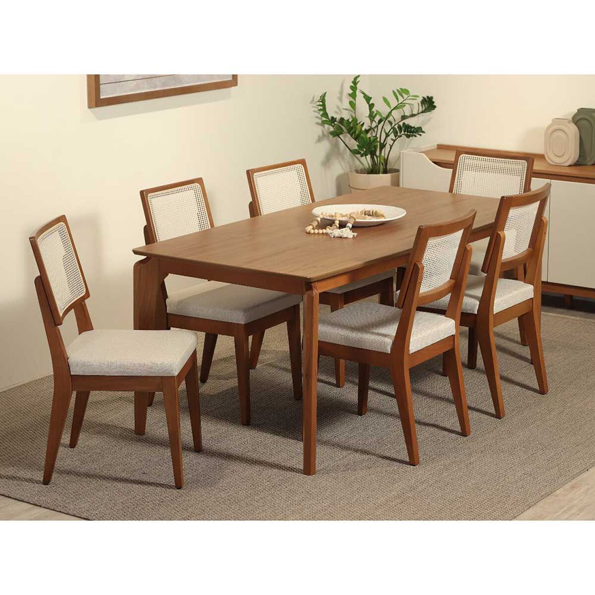 Juego de Comedor Decocasa Laurent  6 Sillas Canela