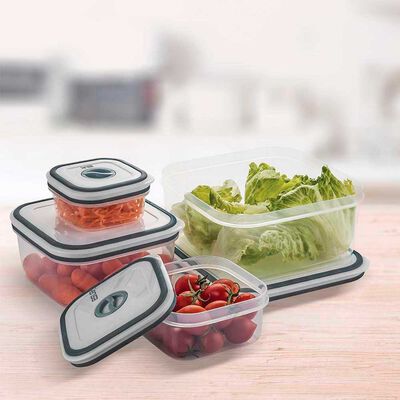 Imagen 1 del producto Set 4 Contenedores Plásticos Fensa Gris