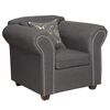 Juego de Living Essenza New Amparo Tela Catania Sofá 3 Cuerpos + Dos Sillones 1 Cuerpo Gris